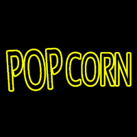 Yellow Popcorn Block Neon Sign