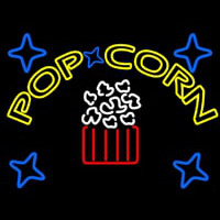 Yellow Popcorn Logo Neon Sign