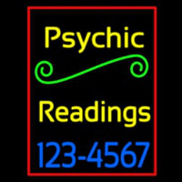 Yellow Psychic Readings With Phone Number Neon Sign