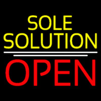 Yellow Sole Solution Open Neon Sign