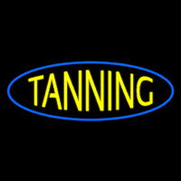 Yellow Tanning Blue Oval Neon Sign