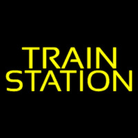 Yellow Train Station Neon Sign
