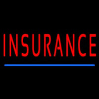 Red Insurance Blue Line Neon Sign