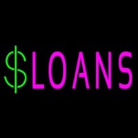 Pink Loans Dollar Logo Neon Sign