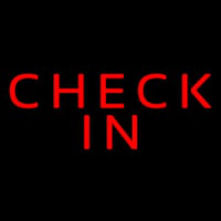 Red Check In Neon Sign