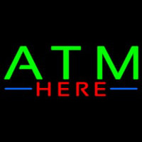 Green Atm Here Neon Sign