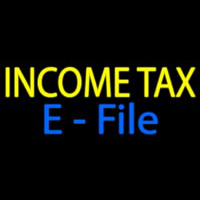 Yellow Income Ta  E File Neon Sign