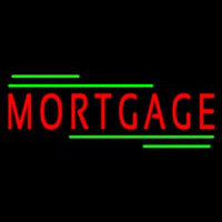 Red Mortgage Green Lines Neon Sign