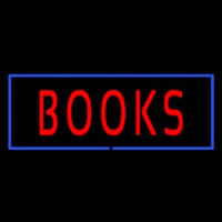 Red Books With Blue Border Neon Sign