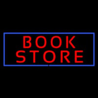 Red Book Store With Blue Border Neon Sign
