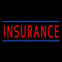 Red Insurance Blue Lines Neon Sign