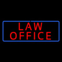 Red Law Office Blue Border Neon Sign