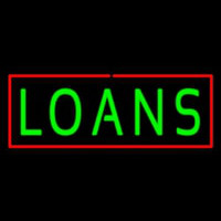 Green Loans Red Border Neon Sign