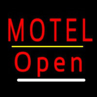 Motel Open Yellow Line Neon Sign