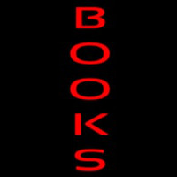 Vertical Red Books Neon Sign