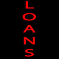 Vertical Red Loans Neon Sign