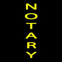 Vertical Yellow Notary Neon Sign