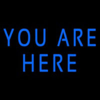 Blue You Are Here Check In Neon Sign