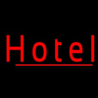 Cursive Red Hotel Neon Sign