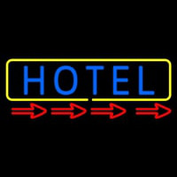 Hotel With Yellow Border Neon Sign