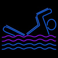 Man Swimming Neon Sign