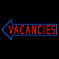 Red Vacancies With Blue Arrow Neon Sign