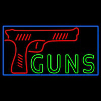 Red Guns Block Neon Sign