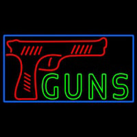 Red Guns Block Neon Sign