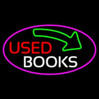 Used Books With Arrow Neon Sign