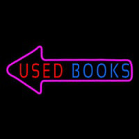 Used Books With Arrow Neon Sign