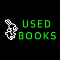 Used Books With Rabbit Logo Neon Sign