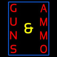 Vertical Guns And Ammo Neon Sign