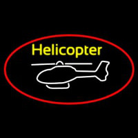 White Helicopter Logo Neon Sign