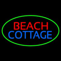 Beach Cottage With Green Border Neon Sign