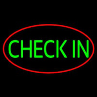 Green Check In Neon Sign