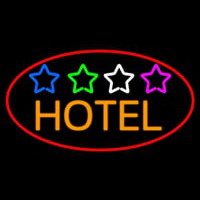 Hotel With Stars Neon Sign