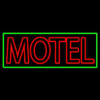 Motel With Green Border Neon Sign