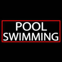 Pool Swimming With Red Border Neon Sign