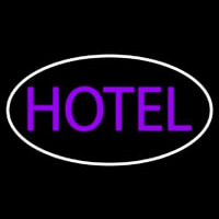 Purple Hotel With White Border Neon Sign
