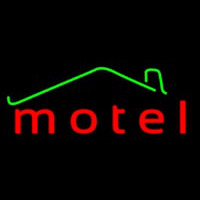 Red Motel With Symbol Neon Sign