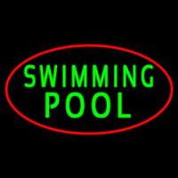 Swimming Pool With Red Border Neon Sign