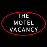 The Motel Vacancy With Red Border Neon Sign