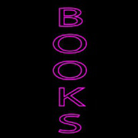 Double Stroke Vertical Books Neon Sign