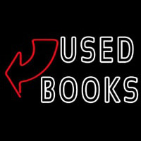 Used Books With Arrow Neon Sign