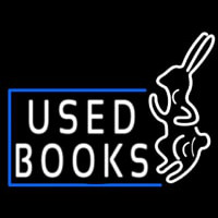 Used Books With Rabbit Logo Neon Sign