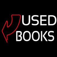 Used Books With Arrow Neon Sign