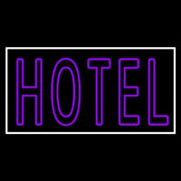 Purple Hotel 1 With White Border Neon Sign