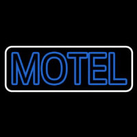 Blue Motel Double Stroke With White Border Neon Sign