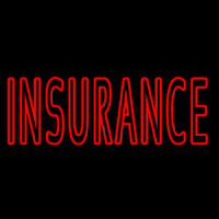 Double Stroke Red Insurance Neon Sign
