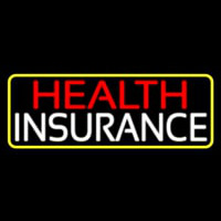 Health Insurance With Yellow Border Neon Sign